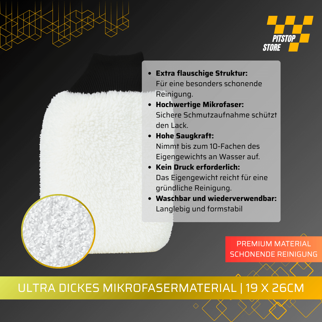 Pitstopstore Super Thick Microfiber Wash Mitt